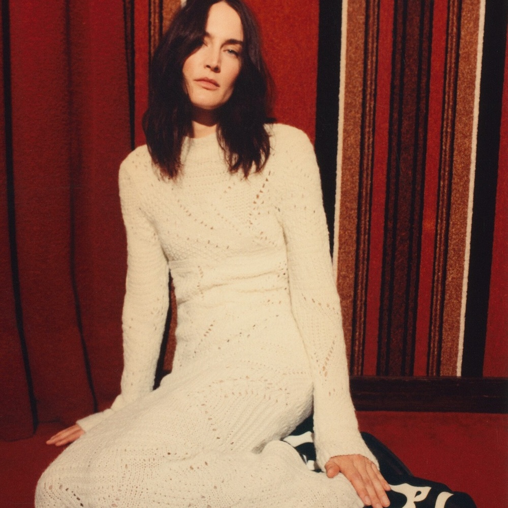 Mango Cream Knit Sweater Dress